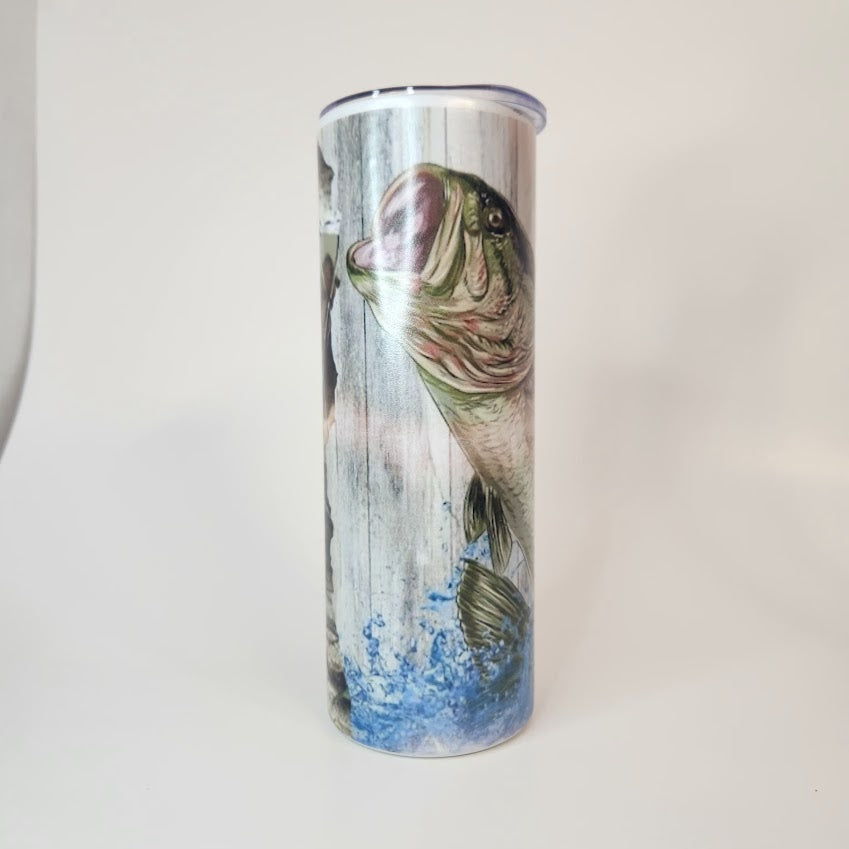 RTS 20oz Fish and Camo Print Hot/cold Tumbler - Pink Dog makes