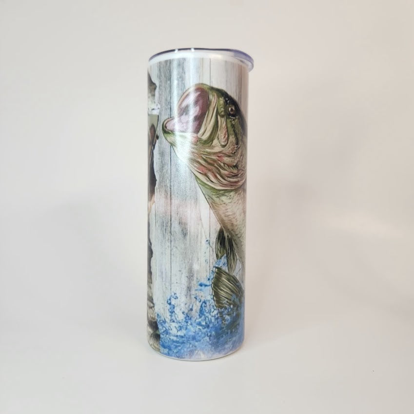 RTS 20oz Fish and Camo Print Hot/cold Tumbler - Pink Dog makes