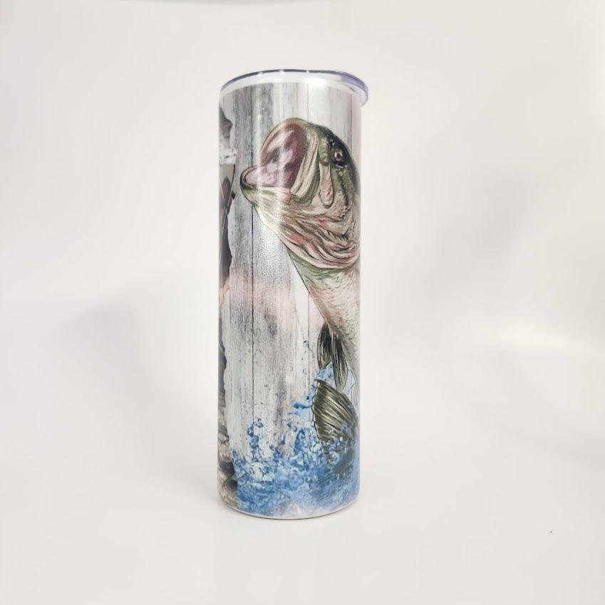 RTS 20oz Fish and Camo Print Hot/cold Tumbler - Pink Dog makes