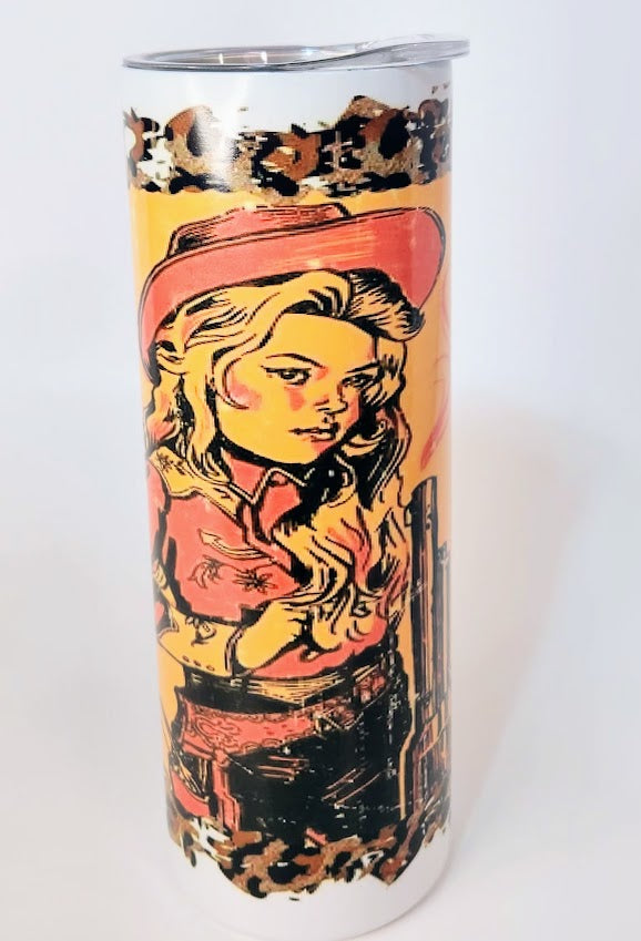 RTS 20oz "hotter than a $2 pistol" UV color changing Hot/Cold Tumbler - Pink Dog makes