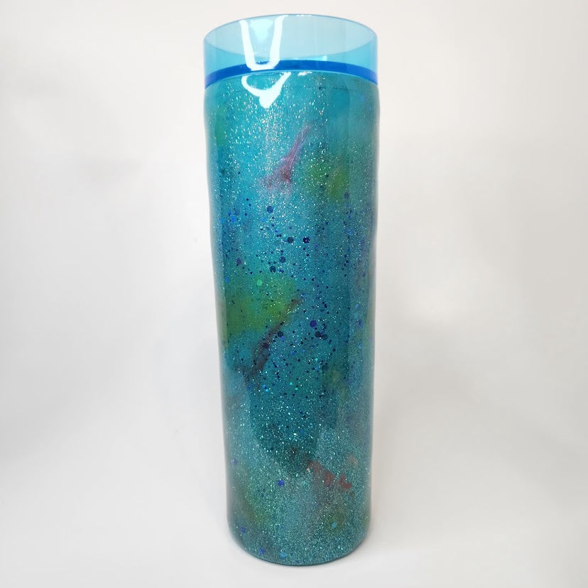 Hand Glittered Peacock Acrylic Tumblers