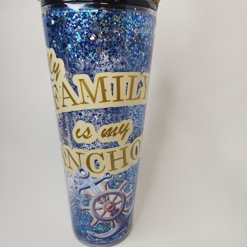 Hand Filled Slow Globe "My Family Is My Anchor"