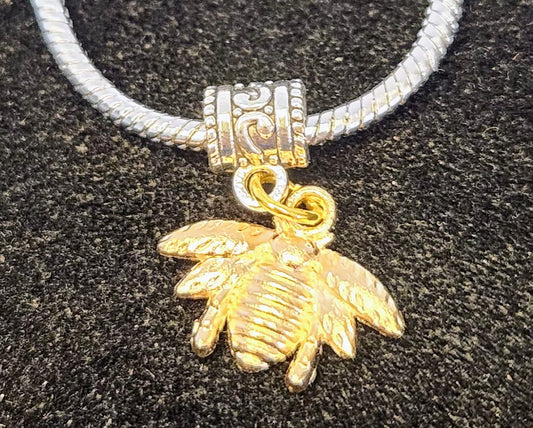 Handmade Mixed Metal Bumblebee Charm Bracelet, Pandora style