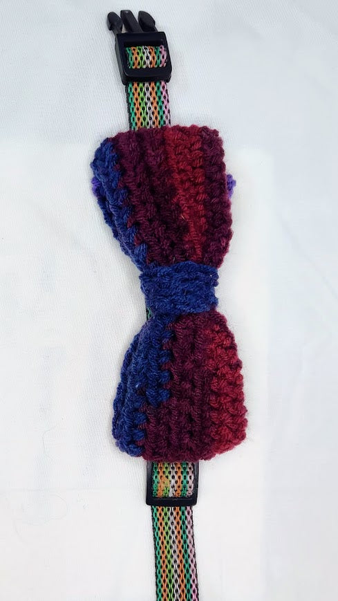 Handmade Crochet Pet Collar Bow Tie Accessory/ Embellishment XL