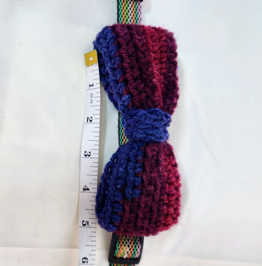 Handmade Crochet Pet Collar Bow Tie Accessory/ Embellishment XL