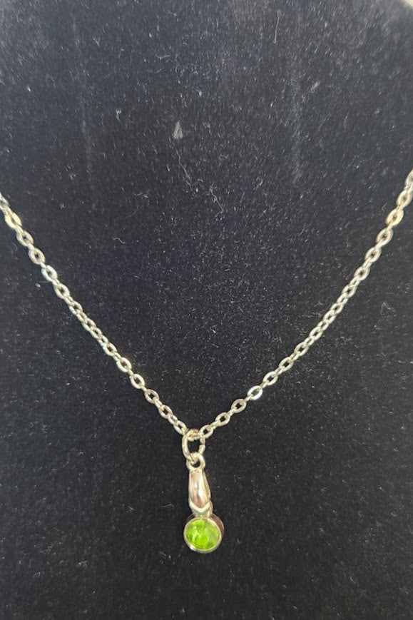 Handmade Silver Tone Artificial Diamond/Crystal Necklace 18", Fashion Jewelry