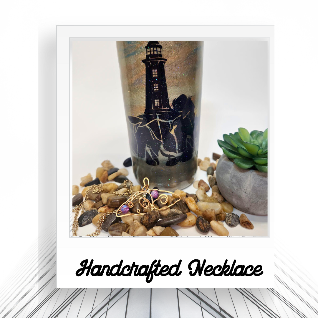 20oz Lighthouse gift set w/ Tumbler & Whale tail Necklace