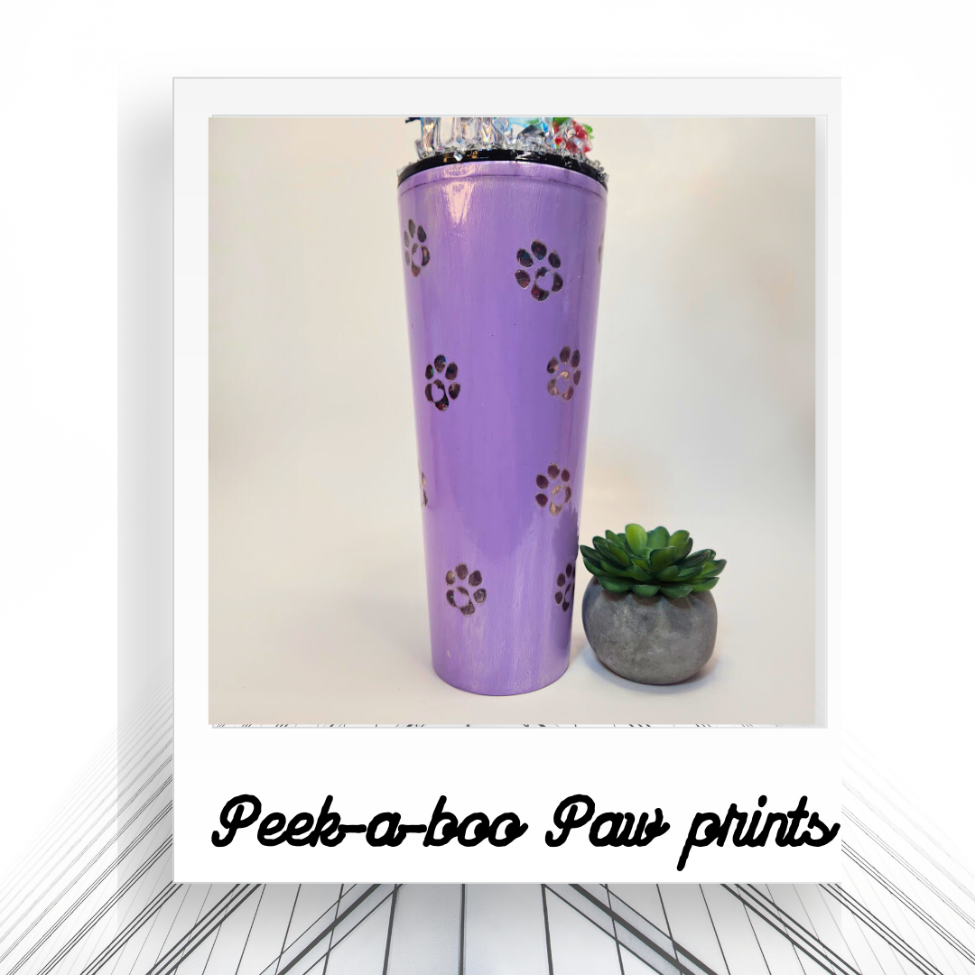 24oz Peek -A -Boo GlitterGlobe Dog Mom Tumbler