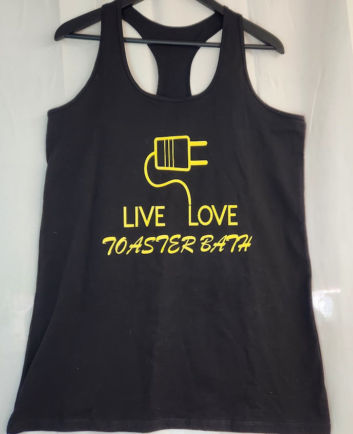 Black Razor Back Tank Top with Yellow Graphic, 3XL
