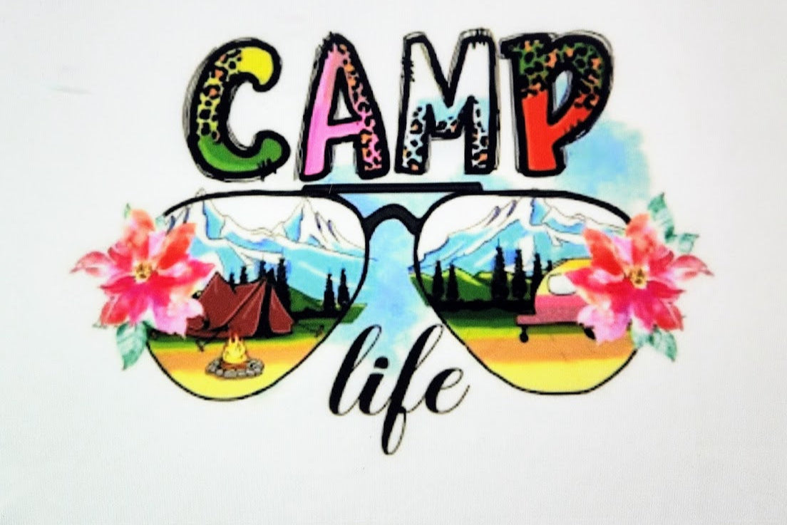 Custom Ladies Camp Life sunglass Tank Top White Sz Medium