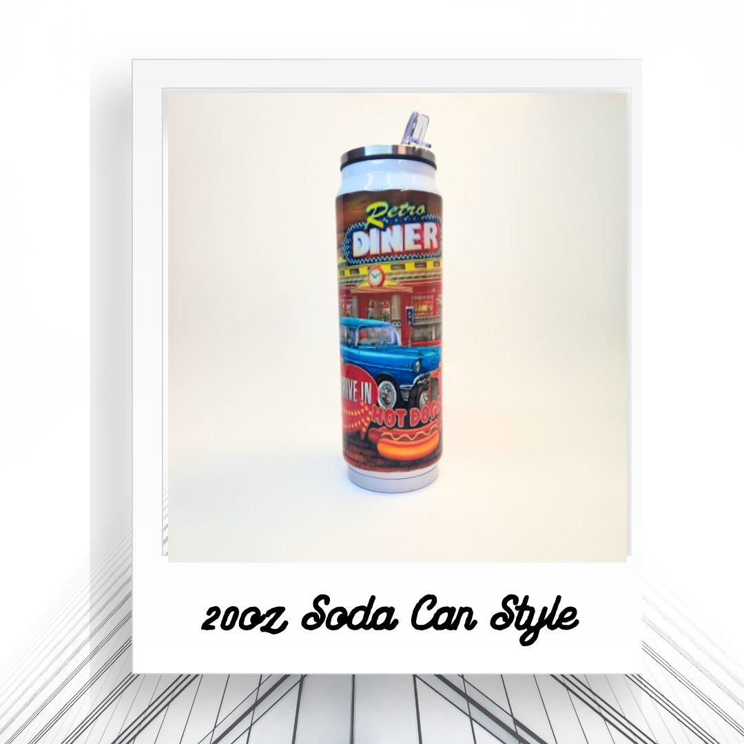 RTS 20oz Soda Can Retro Cars and Dinner