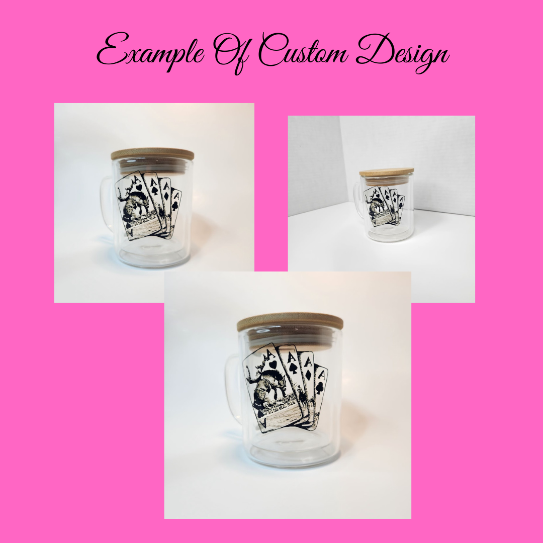 9 oz Snow Globe Glass Coffee Mug - Pink Dog makes