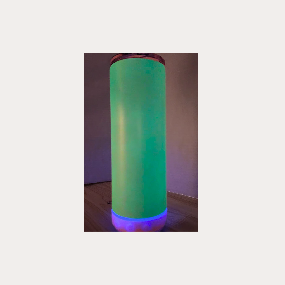 20 oz Blue tooth glow in the dark tumbler - Pink Dog makes