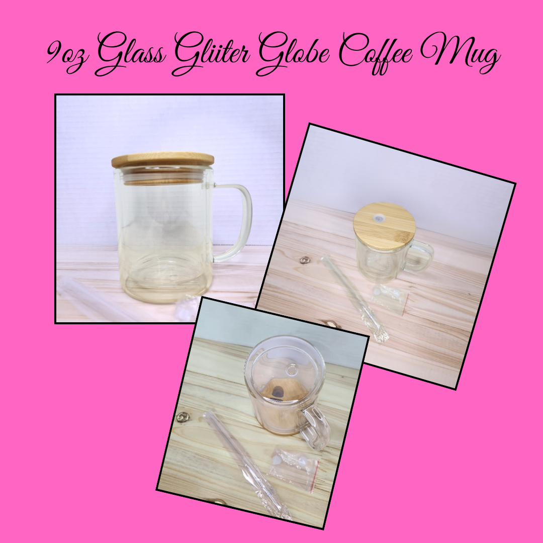 9 oz Snow Globe Glass Coffee Mug - Pink Dog makes