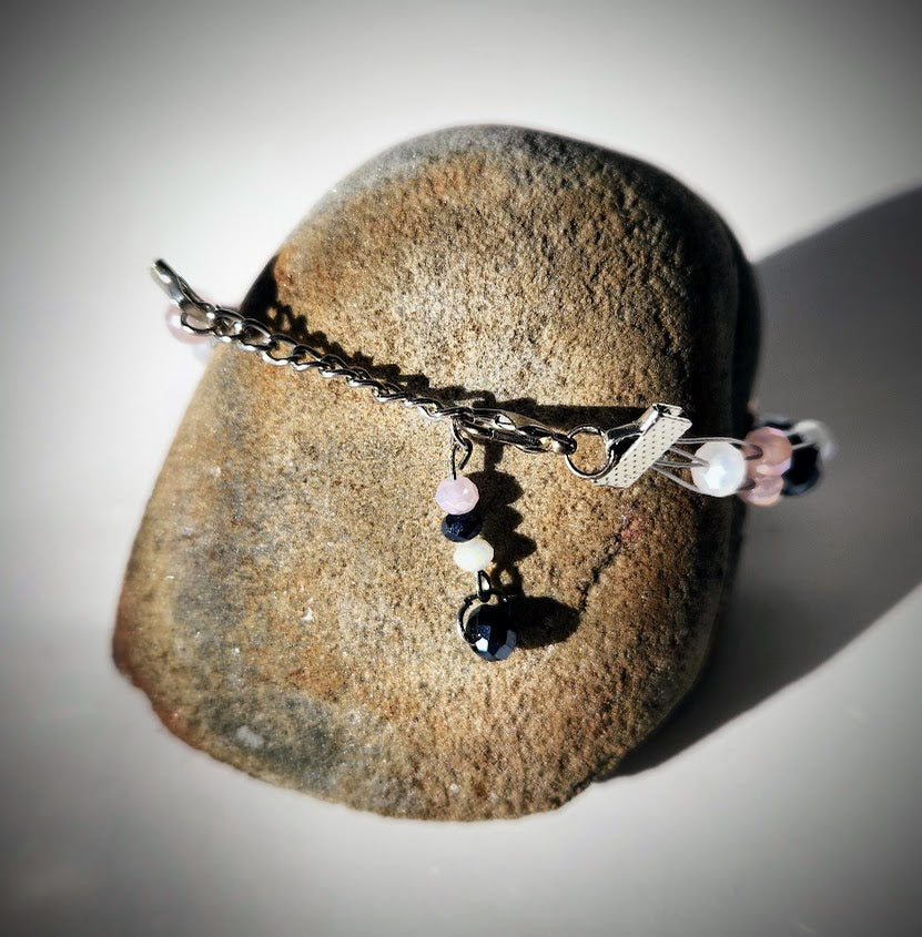 Ladies Adjustable Handcrafted Glass Bead Bracelet Dressy, Bride, Bridal Party Gifts