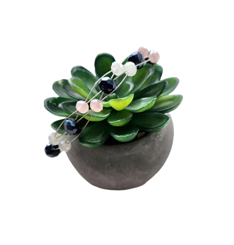 Ladies Adjustable Handcrafted Glass Bead Bracelet Dressy, Bride, Bridal Party Gifts