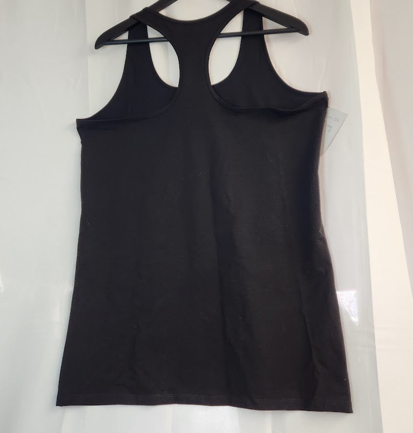 Black Razor Back Tank Top with Yellow Graphic, 3XL