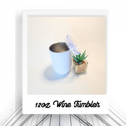 Customizable 12oz Stainless Steel Wine Tumbler | Hot and Cold Cup