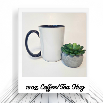 Customizable 15oz Black Inside Coffee Mug | Personalized Tea and Coffee Cup