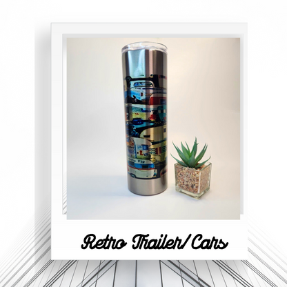 Retro Trailers, Cars & Trucks Tumbler | 30oz Insulated Travel Cup