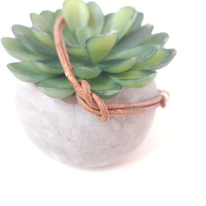 Handcrafted Leather and Jaipurite Stone Bracelet