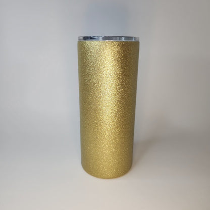 15oz Gold Glitter Tumbler Customizable - Pink Dog makes