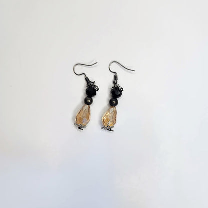 Handcrafted Upcycled Tear Drop Earrings | Vintage Style Dangle Earrings