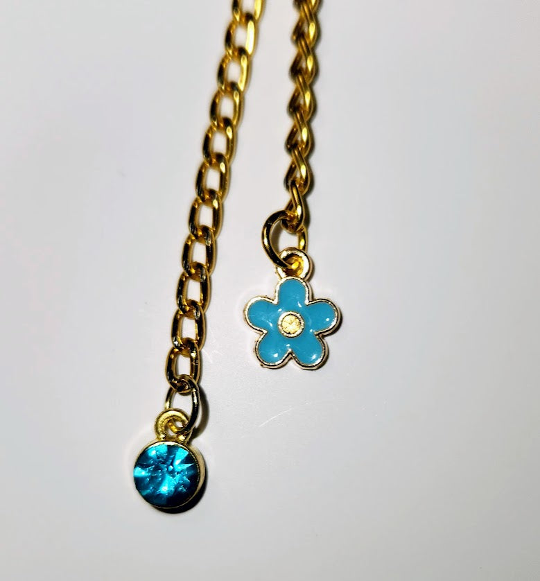 Zipper Pull, Purse Charm, Junk Journal Charms, Phone Charm Blue, Dragonfly, Gold