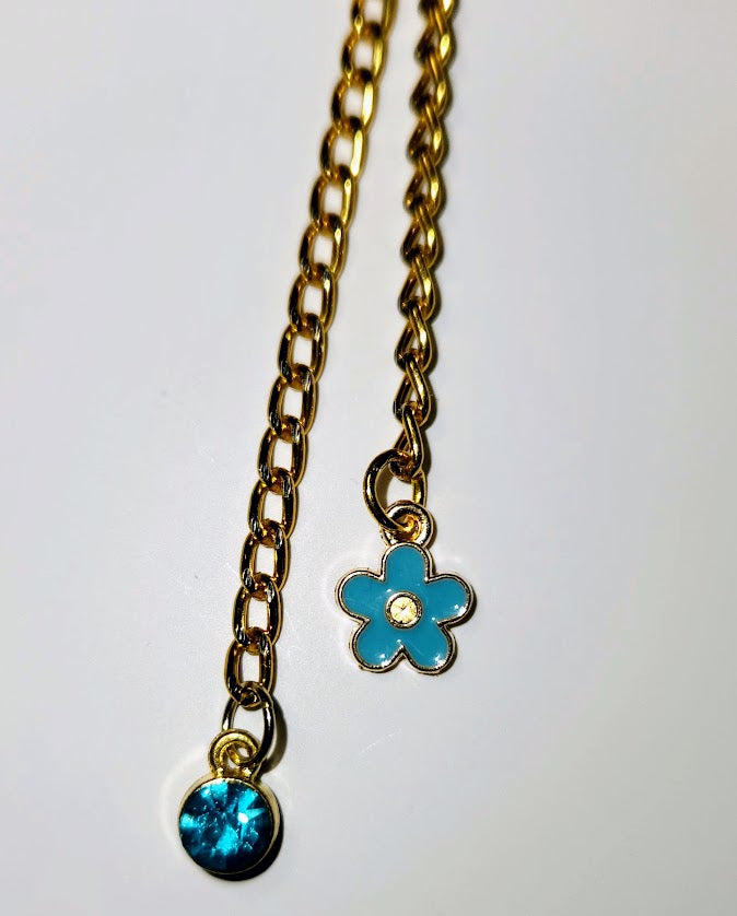 Zipper Pull, Purse Charm, Junk Journal Charms, Phone Charm Blue, Dragonfly, Gold