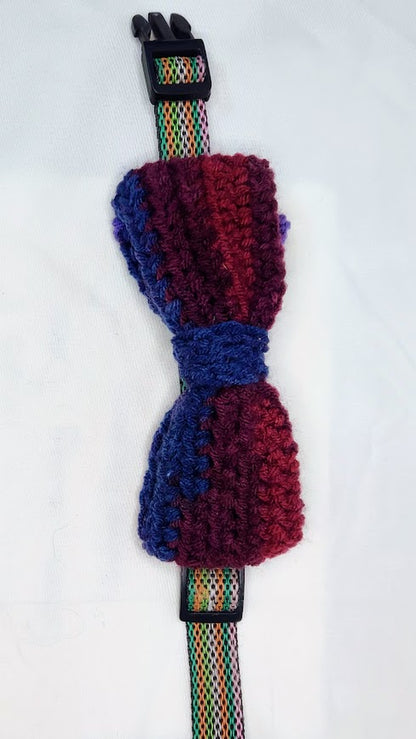 Handmade Crochet Pet Collar Bow Tie Accessory/ Embellishment XL