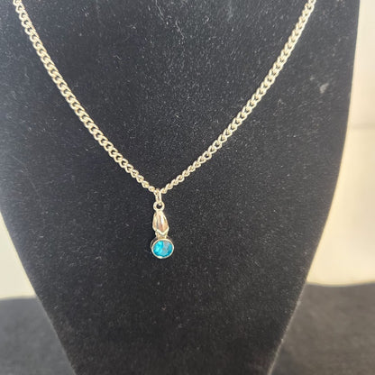 Handmade Silver Tone Artificial Diamond/Crystal Necklace 18", Fashion Jewelry