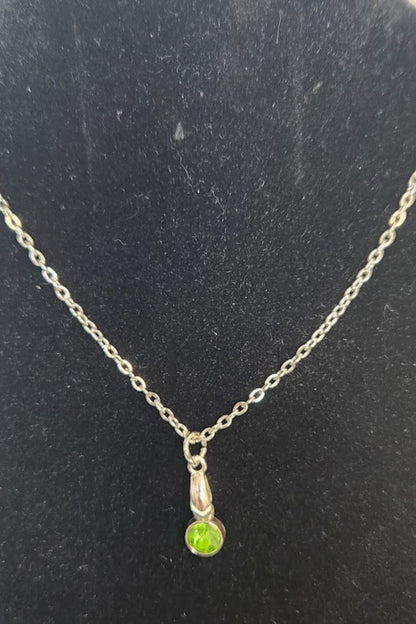 Handmade Silver Tone Artificial Diamond/Crystal Necklace 18", Fashion Jewelry