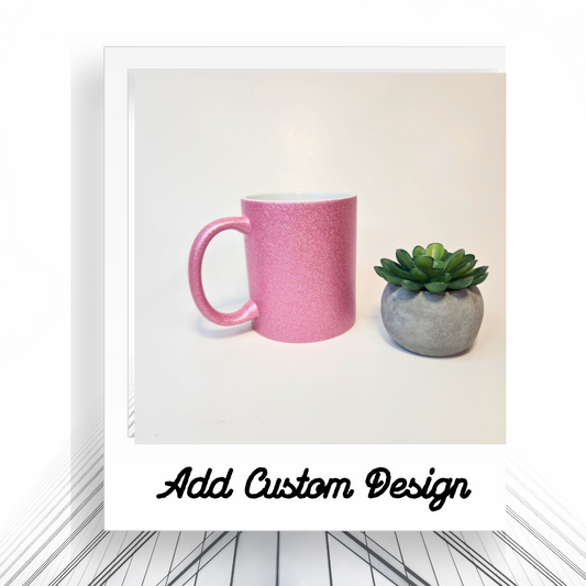 11oz Glitter Pink Coffee/Tea Mug Customizable