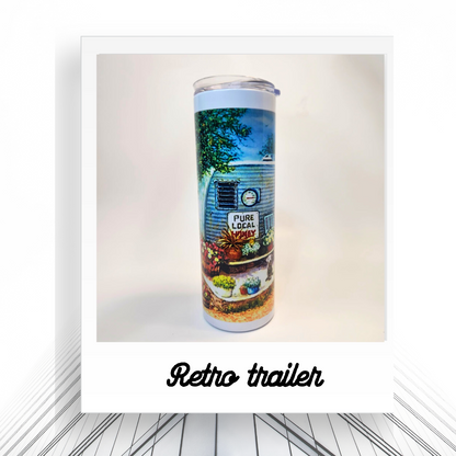 Retro Market Tumbler | 20oz Stainless Steel Hot & Cold Cup
