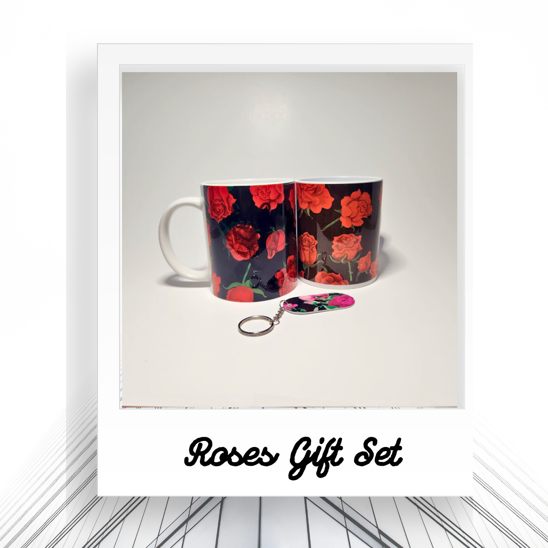 Rose Coffee Mug Gift Set, Coffee Mugs, Gifts