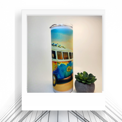 Retro Surfer Van Tumbler | 20oz Glow in the Dark Hot & Cold Cup