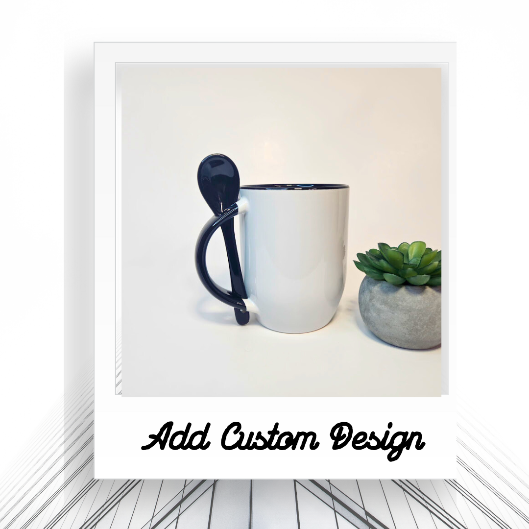 11oz Coffee Mug With Spoon Customizable, Tea, Small Business, Promo gifts.