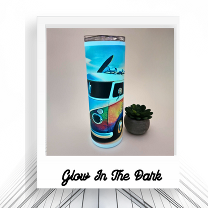 Retro Surfer Van Tumbler | 20oz Glow in the Dark Hot & Cold Cup