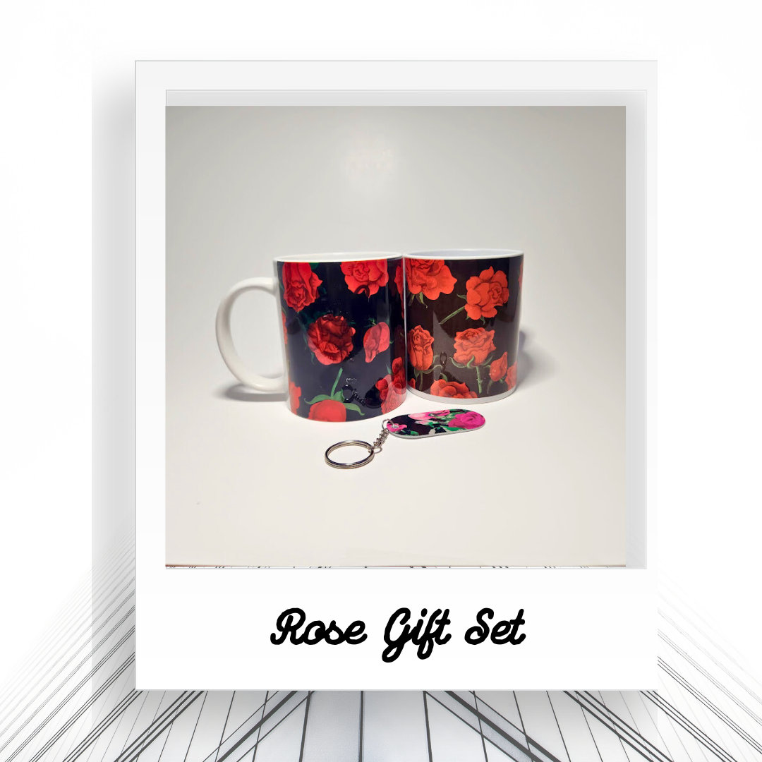 Rose Coffee Mug Gift Set, Coffee Mugs, Gifts