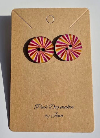 Handmade Wooden Stud Earrings – Choose Your Design