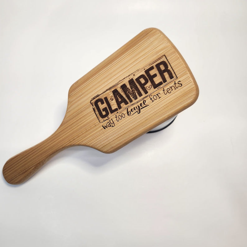 Laser Engraved Bamboo Paddle Hair Brush – Choose Your Design
