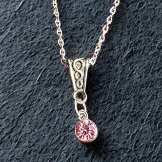 Handmade silver-plated crystal pendant necklace with an 18-inch silver-tone chain