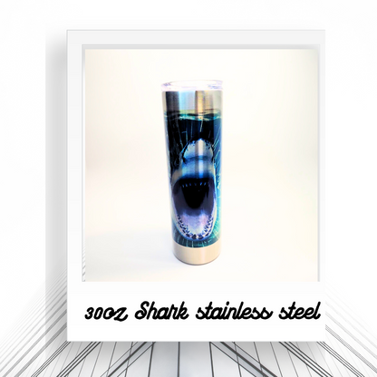 30oz Stainless Steel Shark Tumbler| Hot And Cold