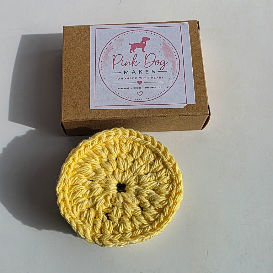 Mixed colour handmade reusable cotton makeup remover pads in assorted colours