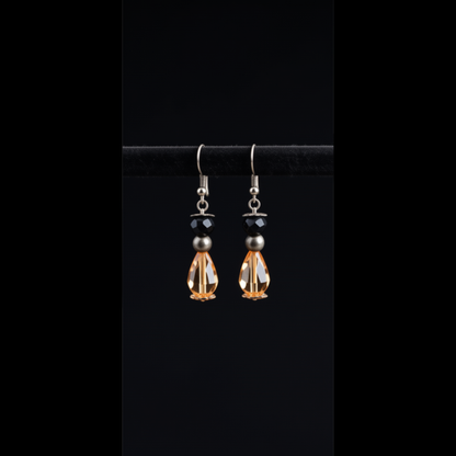 1940s-Inspired Upcycled Vintage Crystal Drop Earrings | Handmade Retro Jewelry
