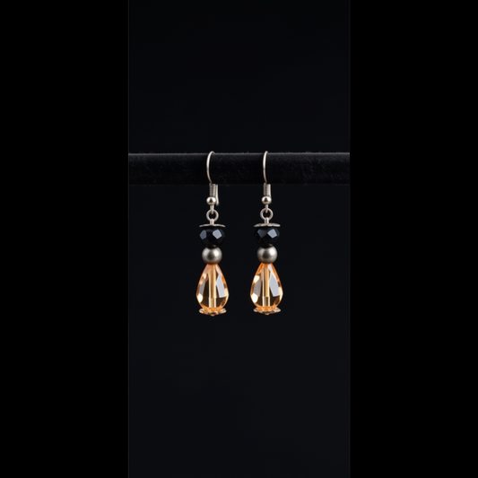 1940s-Inspired Upcycled Vintage Crystal Drop Earrings | Handmade Retro Jewelry