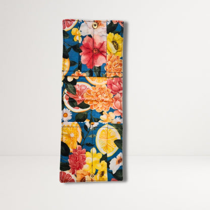 Fabric Flower Sanitary Pouch for Tampons | Reusable Snap Closure Essentials Pouch